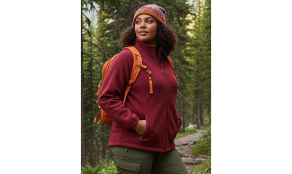 North River Women 2x "Biking Red" Full Zippered Fleece Jacket Gorpcore Outdoor